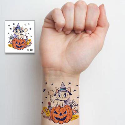 China New Cartoon Ghost Witch Pumpkin Bat Temporary Halloween Tattoo Stickers For Kids for sale