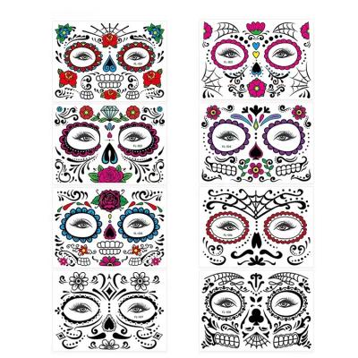 China 2023 Temporary New Temporary Water Waterproof Wacky Transfer Make Up Halloween Face Tattoo Stickers for sale