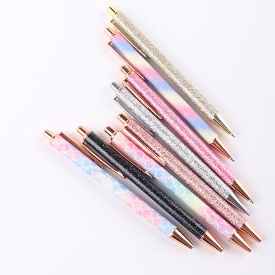 China office & School Pen High Quality Wholesale Custom Logo With Rainbow Pu Cover metal ballpoint pens manufactures for sale