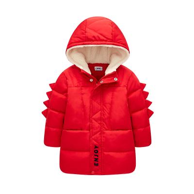 China Anti-wrinkle Branded Hooded Jacket Winter Down Fleece Coat Kids Boys Clothing Stripper Coat With Designed for sale