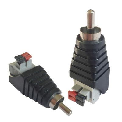 China Power Speaker Cable To Male RCA Connector Audio Jack Plug Adapter for sale