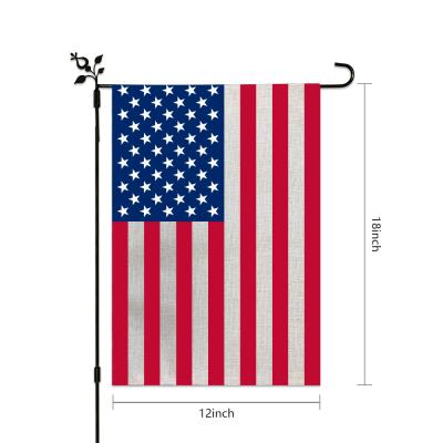 China 100% Canvas Hanging Double Sided American Garden Flag 12x18 Inches for sale