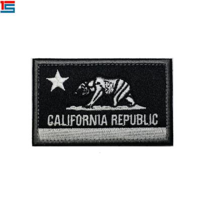 China Wholesale Embroidered Patches Custom Patch , 3D Embroidery California Republic Badge for sale