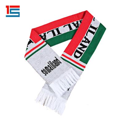 China Somaliland Football Daily Scarf Knitted Acrylic Football Fans Cheering Scarf for sale