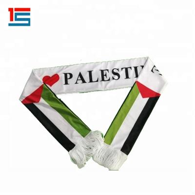 China 2018 Satin Sublimation Printing Manufacturing Satin Palestine Flag Scarf for sale