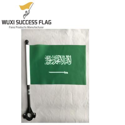 China 2018 Custom 100D Polyester Saudi Arabia Bike Bicycle FLYING Flags With Plastic Pole for sale