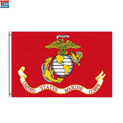 China Wholesale Hanging 100% Polyester US MARINE CORPS Flag With Two Grommets for sale