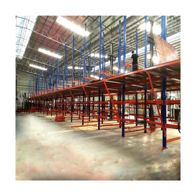 China Heavy Corrosion Protection Industrial Warehouse Loft Stretching Combination Multilayer Attic Support Tube Cantilever Rack for sale