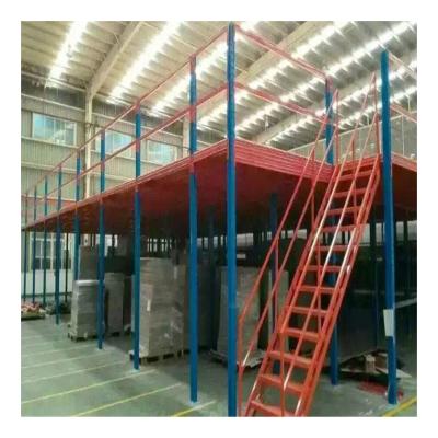 China Metal Industrial Floor Rack Corrosion Protection Double Victory Storage Mezzanine Tiered Floor Rack System For Sale for sale