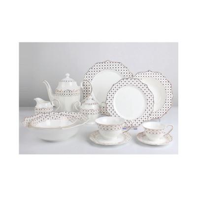 China New Design Viable High Quality Light Luxury Style New Living Room Style Soft Bone China Tableware Set for sale