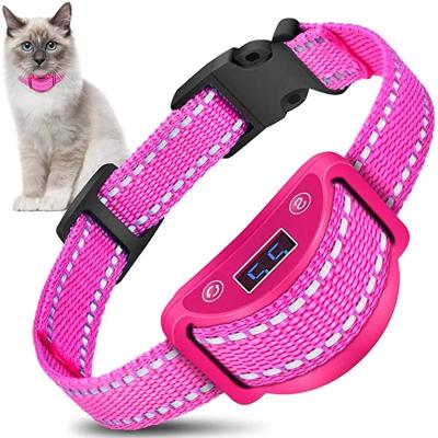 China 2022 Amazon Cat Anti Barking Device Waterproof Rechargeable Stop Vibration Excessive Shock Cat Anti Barking Cat Collars for sale