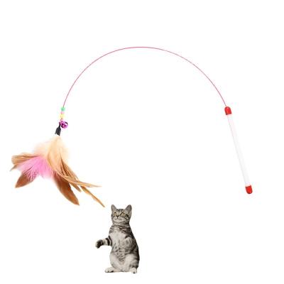 China Fairy Tickle Cat Stick Gift Box Crystal Ring Paper Bell Tickle Cat Toy Factory Direct Sale Viable Steel Wire Feather for sale