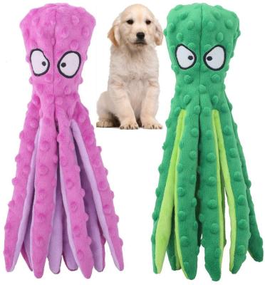 China Eco-friend Viable Wholesale Natural Octopus Cotton Plush Dog Squeaky Toys Dogs Chew Toy for sale