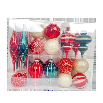 China Wholesale Plastic Christmas Ornaments To Customize Luxury Style Customized Country Red Gold Christmas Balls for sale