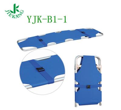 China Mordern Hot Sale Portable Durable Folding Medical Aluminum Alloy Blue 2 Folding Stretcher for sale