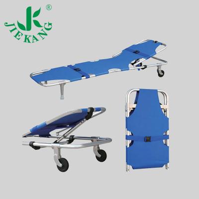 China Emergency Rescue Most Popular High Quality Aluminum Alloy Emergency Health Military Folding Stretcher With Wheels for sale