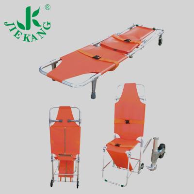 China Comfortable Light Weight High Strength Metal Rescue Aluminum Alloy Emergency Orange Folding Stretcher For Sale for sale