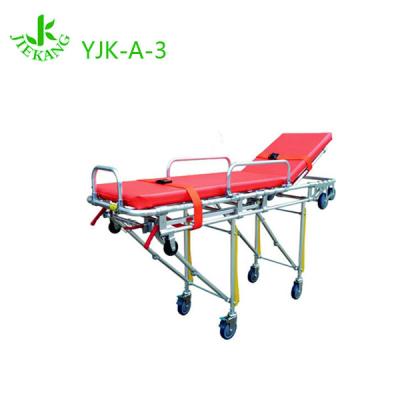 China Hot Selling Modren Hospital Sizes Adjustable Emergency Folding Wheels Type Trolley Ambulance Stretcher for sale