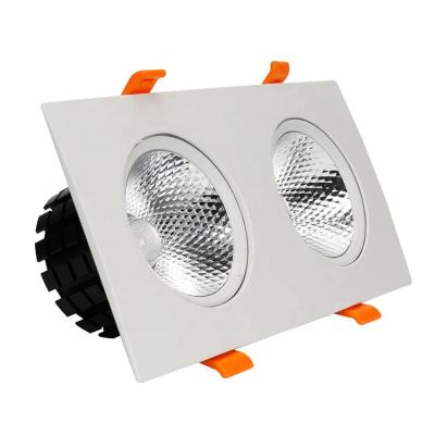 China Commercial Embeded Double Socket 2*7W Various Focus LED Lighting COB Down Light for sale