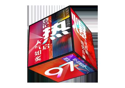 China P3 Mobile WIFI Control 4 Sided LED Cube Sign 384*384mm For Creative Advertising A006 for sale