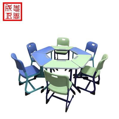 China Modern classroom kids study desks chairs for sale