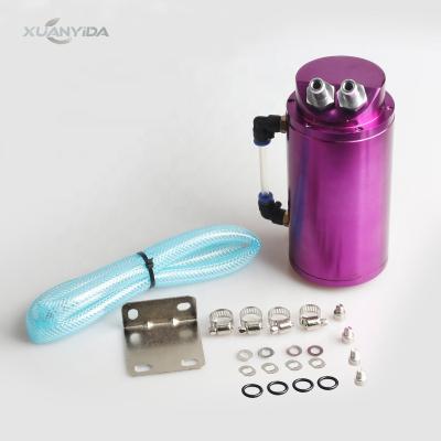 China Aluminum Alloy New Arrival 500ml Blue Purple Silver Round Modified Oil Catch Universal Tank With Air Filter for sale