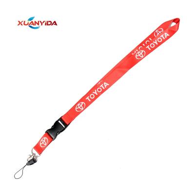 China Hot Selling Price Badges Half Tickets ID Nylon Card Woven Lanyards For Toyota for sale