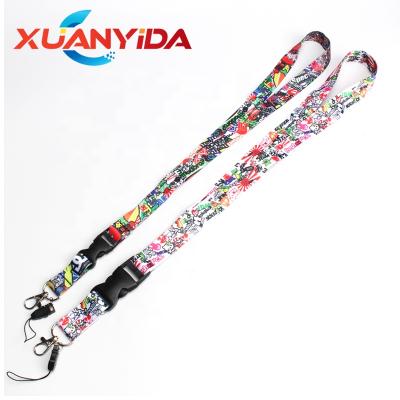 China Hot Selling Custom Nylon Printing Graffiti Cartoon Lanyards for sale