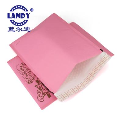 China Custom printing logo pink kraft paper padded envelope BIODEGRADABLE bubble wrap packaging for sale