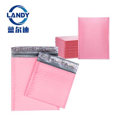 China Pocket Padded Envelope 000 Bubble Announcement Aluminum Foil Metallic Rose Gold Pink Poly Bubble Mailers for sale