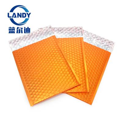 China Wholesale Orange Bubble Mailer Pouch Self Seal Matte Metallic Air Bubble Bag for sale