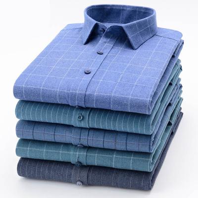 China Custom Recycling Basketball Character Flannel Casual Soft Soft Polyester Anti-pilling Check Plaid Shirts For Men for sale