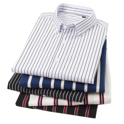 China 2022 New Anti-pilling Office Wear Apparel Customized Formal Casual Stretch Long Sleeve Striped Shirts For Men for sale