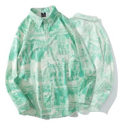 China Autumn Basic Casual College Clothes Men's Anti-pilling Tie Dye Stylish Shirt Long Sleeve for sale