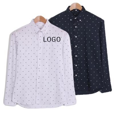 China Anti-pilling custom design unique comfortable vintage causal woven button up printed long sleeve shirt for men for sale