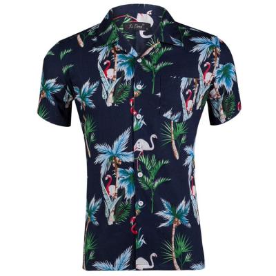 China Anti-pilling Hawaiian Shirts Customized Aloha Slim Short Sleeve Print Cheap Casual Summer For Men for sale