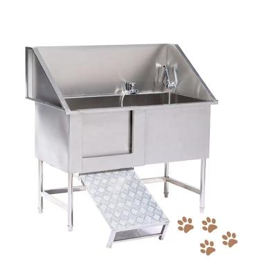 China Sustainable Pet Bath Grooming Tub Dog Washing Station from Home Dog Bath Dog Bathing Tub with Back Splash and Faucet Assembly for sale