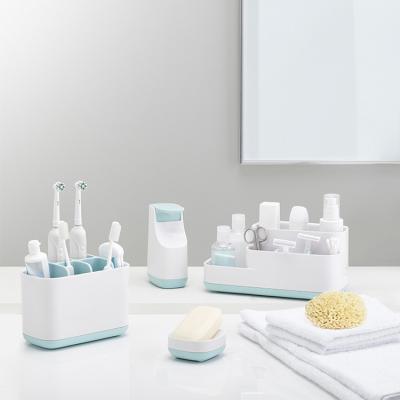 China Sustainable Customized Bathroom Accessories Set Eco-friendly Plastic Toothbrush Holder for sale