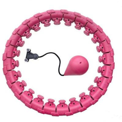 China Waist Size Adjustable 24 knotsNew Smart Fitness Detachable Adjustable Loss Weight Hula Hoops with Exercise Ball for sale