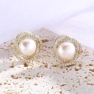 China Retro and modern Pearl earrings female Korean earrings explosion circle earrings 2023 new trend for sale