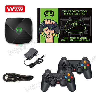 China Good Quality Item Mini Retro Lite M8 4k Game Stick Multi Players HD Output Support 10000 Games With Dual 64GB Memory Wireless Gamepad for sale