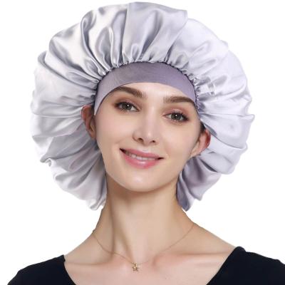 China Wholesale 2020 new luxury round satin double layer laser wind checked edge silk bonnet for women african hair designer bonnets for sale