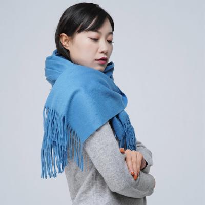 China 100% Cashmere Cashmere Style Solid Color Fringe Shawls Long Cashmere Tassel Scarf Warm Thick Soft Simple Winter 100% Cashmere Scarf for sale