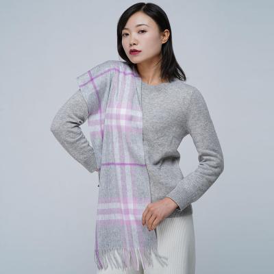 China New Arrival High Quality Woven Luxury 100% Cashmere Scarf Winter Cashmere Check Scarf 100% Cashmere Scarf for sale