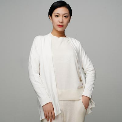 China high quality Anti-wrinkle 50%modal45%nylon5%cashmere white woman set cardigan knit for sale