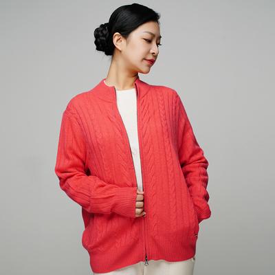 China high quality hot selling Anti-wrinkle 100% cashmere red mujer knit cardigans 2022 for sale