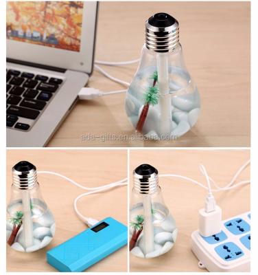 China Colorful Bulbs Mini Humidifier/Aromatherapy/Mosquito Repellent Air Humidifier Desktop Landscape Night Lights Built-in Micro Humidifier for sale