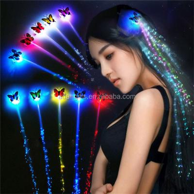 China Christmas Party Decoration Praise Gift Light Up Hair Fashion Fiber Luminous Plastic Wedding Led Hair for sale