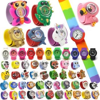 China Lovely Kids 3D Animals Cartoon Silicone Bendable Slap Watches LED Display for sale