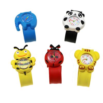 China LED Display Fashion Cartoon Slap Snap On Silicone Wrist Watch Boys Girls Children Kids Watch for sale